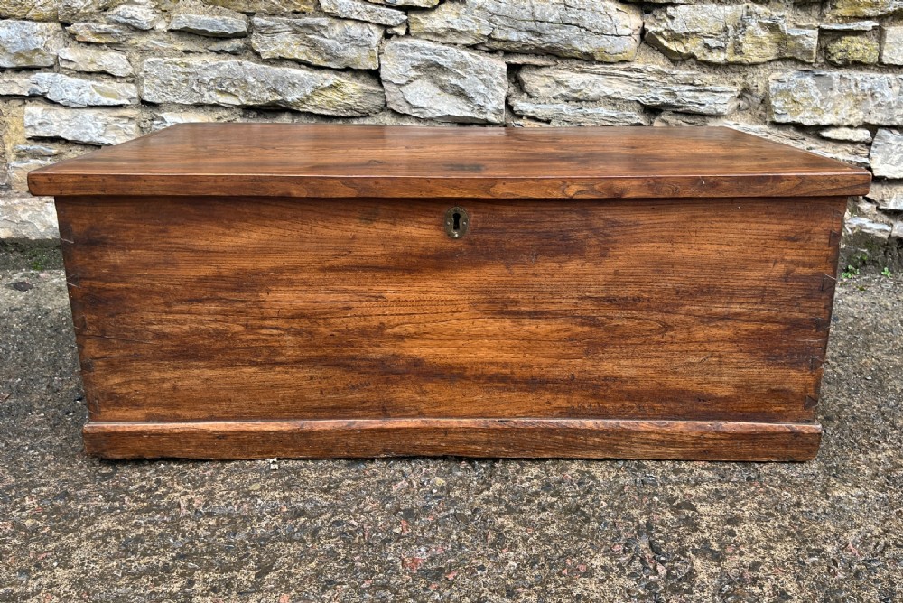Antique Elm Blanket Box View II