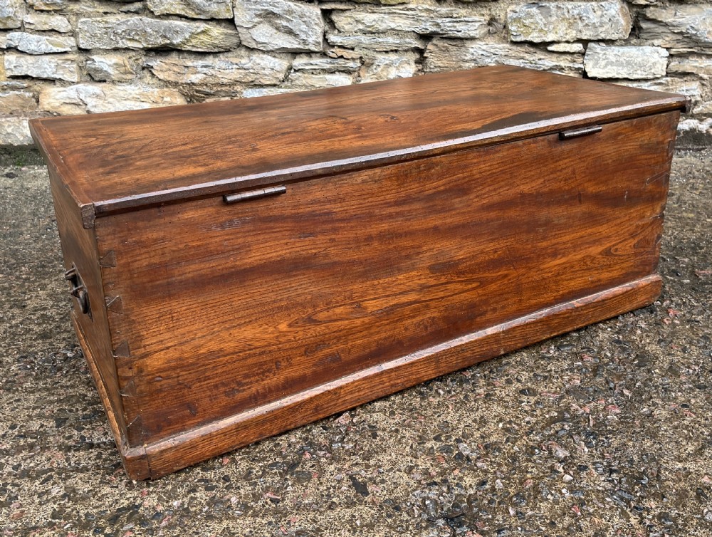 Antique Elm Blanket Box View XI