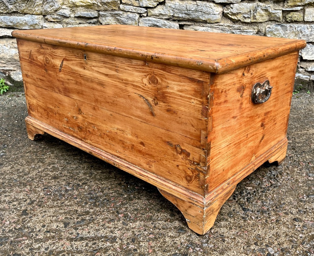 Antique Stripped Pine Blanket Box View X