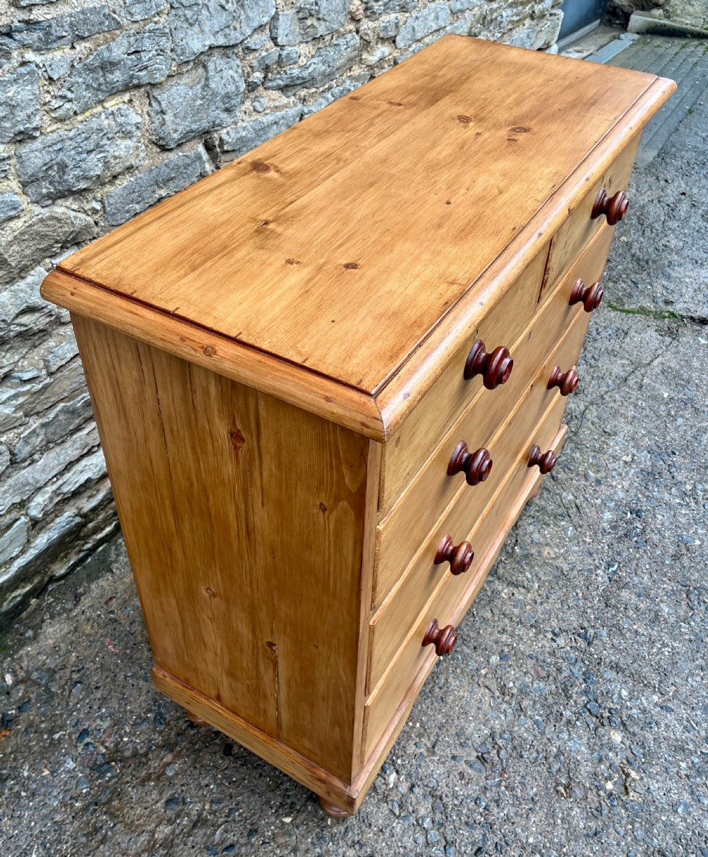 Large Antique Stripped Pine Chest of Drawers View VI