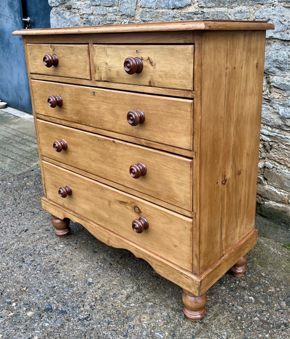 Large Antique Stripped Pine Chest of Drawers View VIII