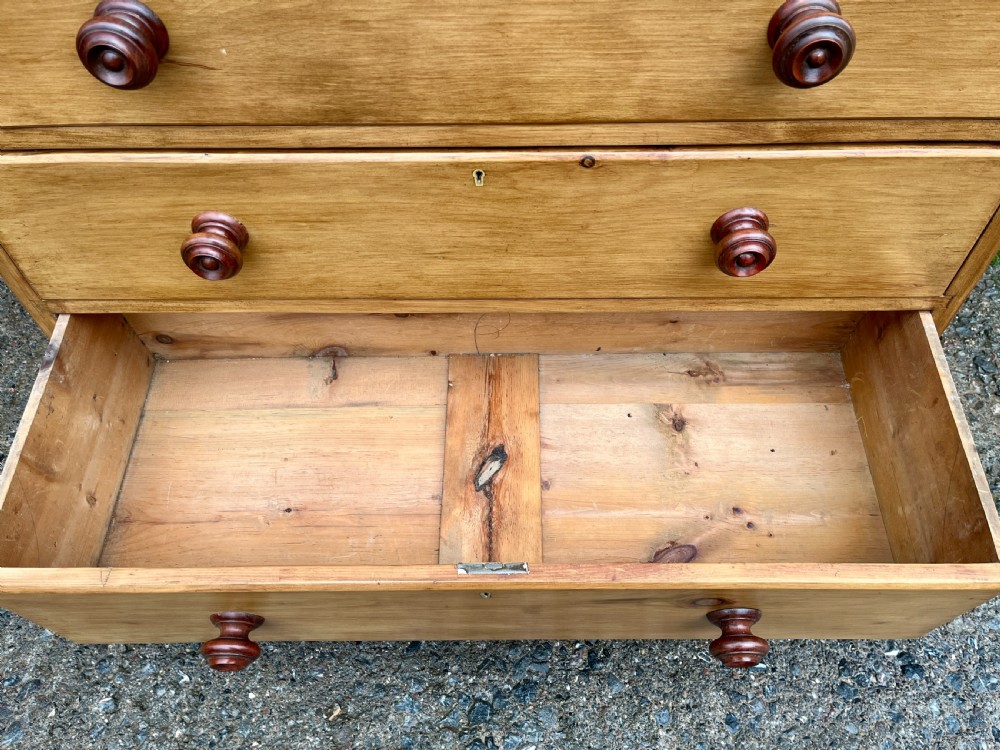 Large Antique Stripped Pine Chest of Drawers View XI