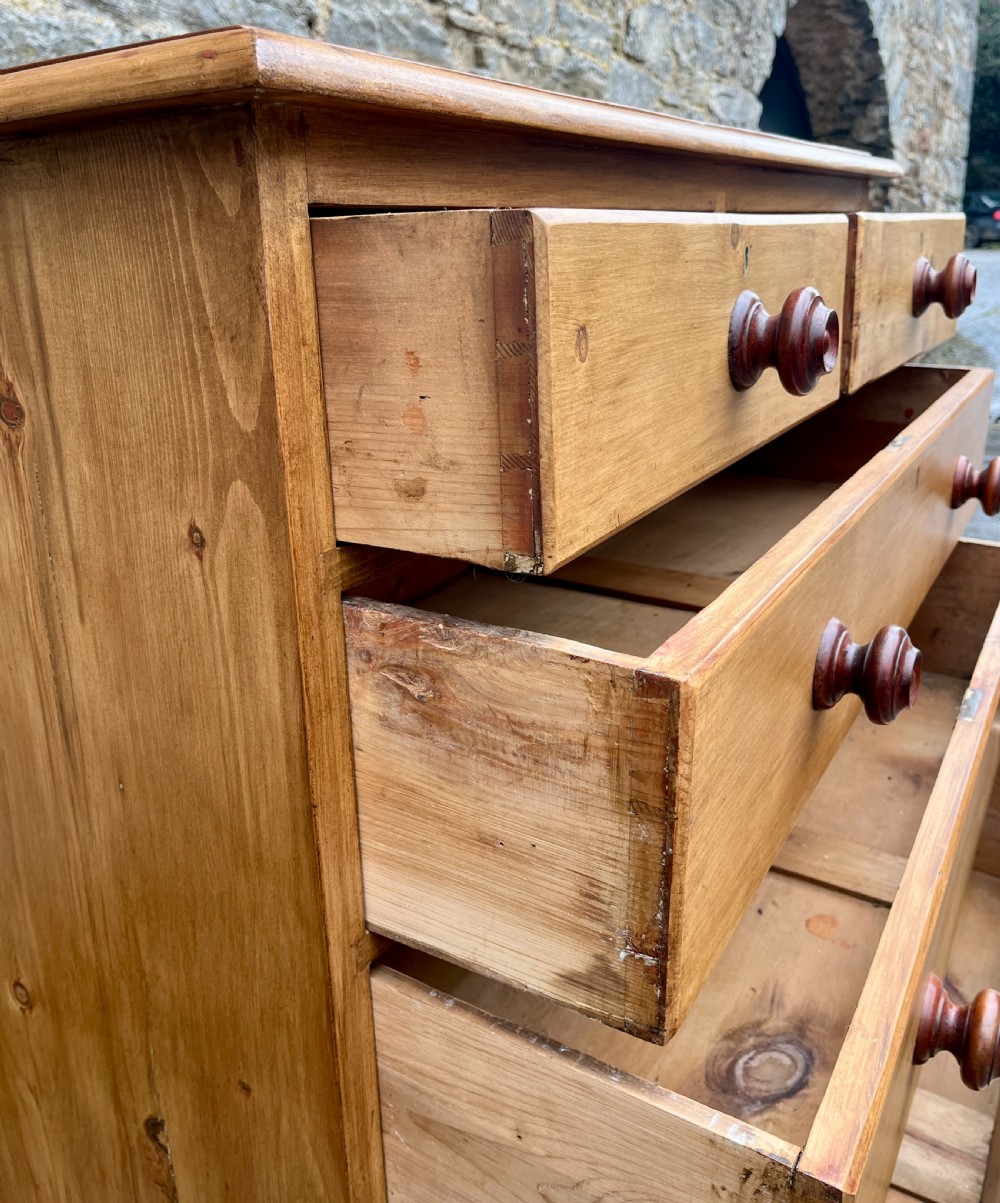 Large Antique Stripped Pine Chest of Drawers View XIII