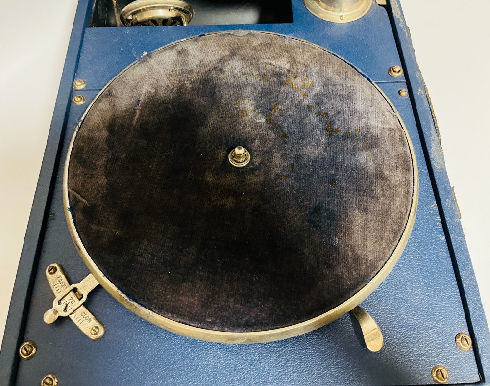 Original Portable Wind Up Gramophone View V