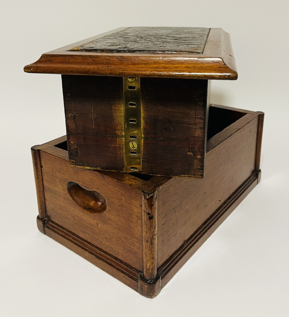 Antique Mahogany Shoe Shine Box View XVII
