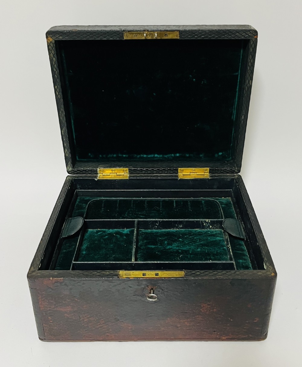Antique Leather Jewellery Box
