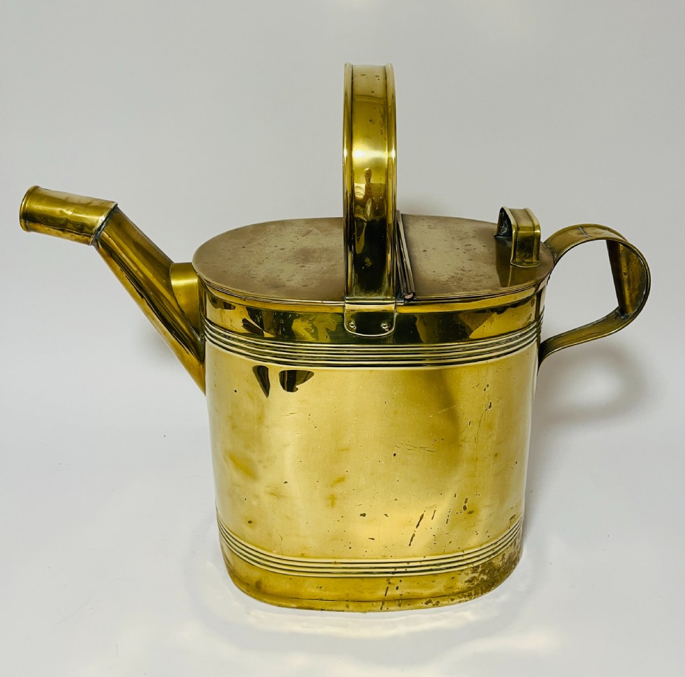Large Antique Brass Watering Can View V