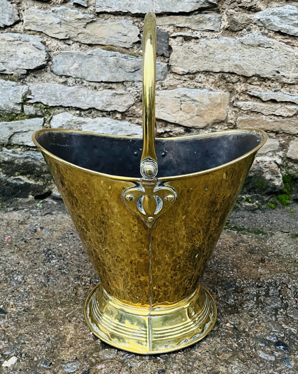 Art Nouveau Brass Coal Scuttle