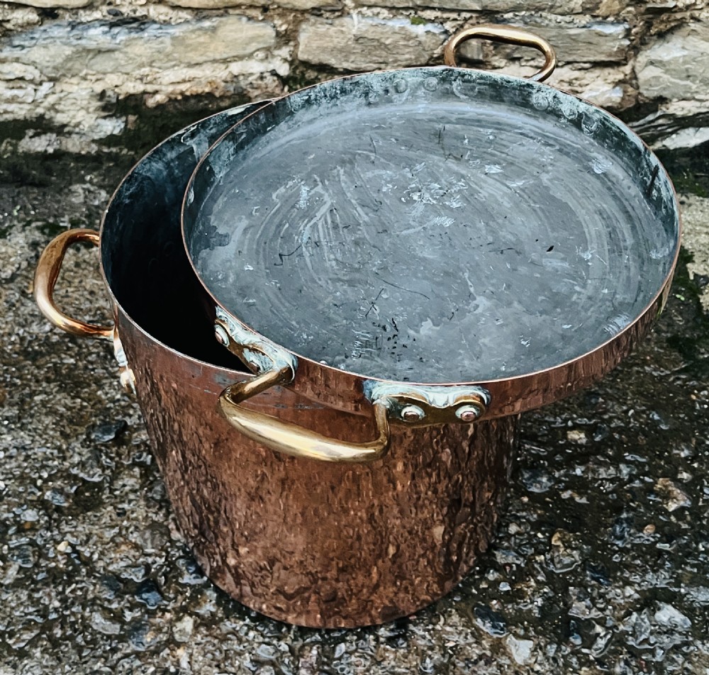 Large Victorian Copper Stock Pot View VI
