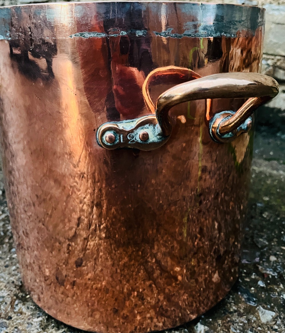 Large Victorian Copper Stock Pot View X