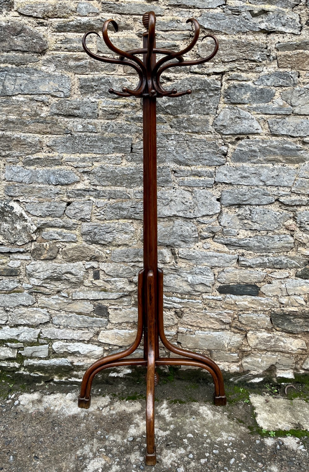 Antique Bentwood Demi-Lune Hat and Coat Stand