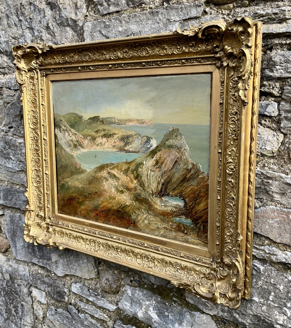 W.J.Muller (1812-1845) “Lulworth Cove from Hambury Tout” Oil on Board View III