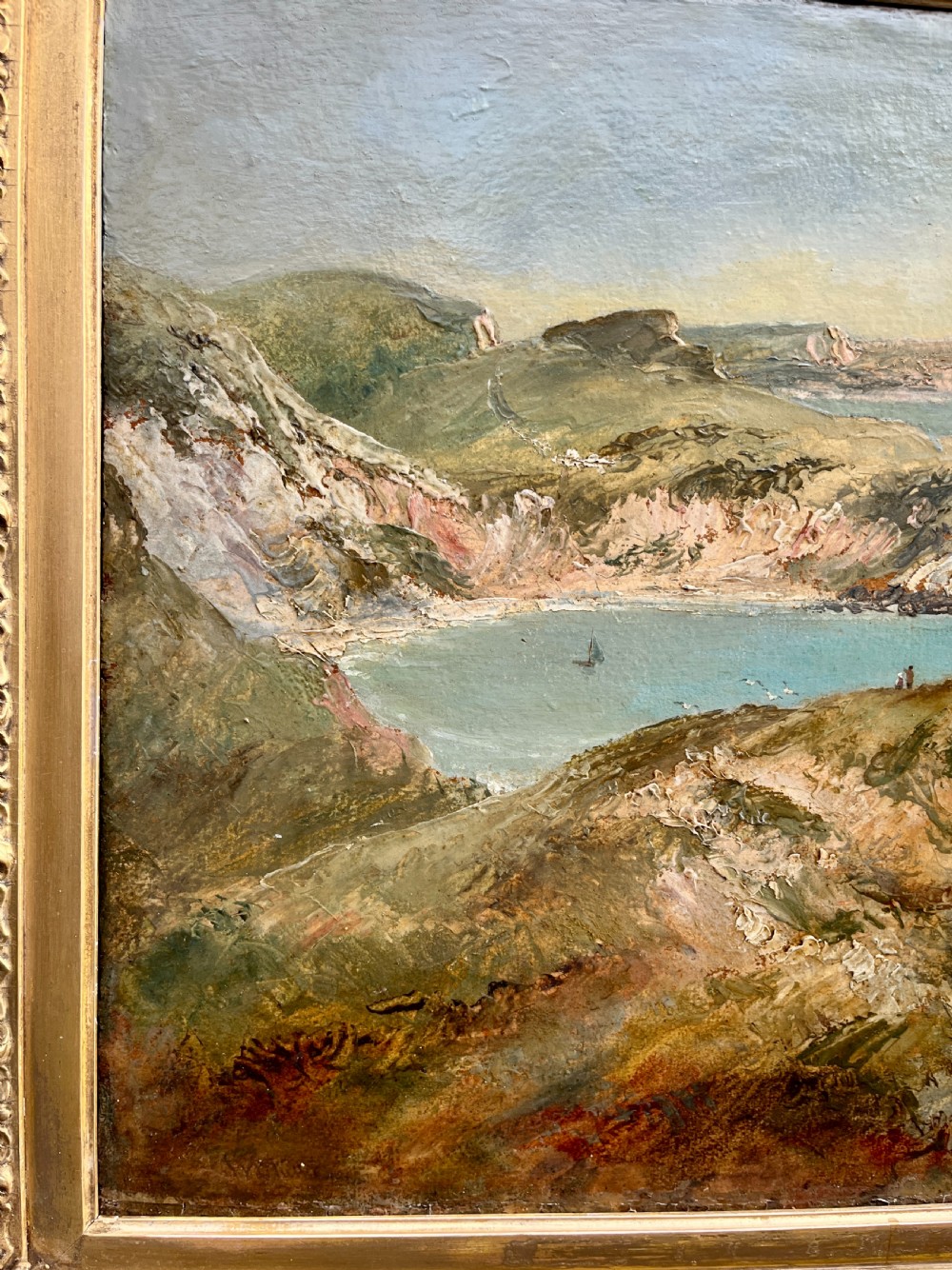 W.J.Muller (1812-1845) “Lulworth Cove from Hambury Tout” Oil on Board View XIV