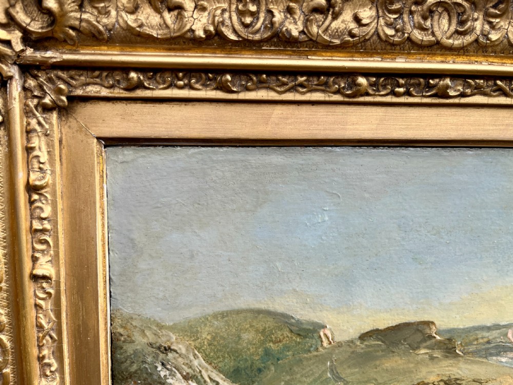 W.J.Muller (1812-1845) “Lulworth Cove from Hambury Tout” Oil on Board View XVI