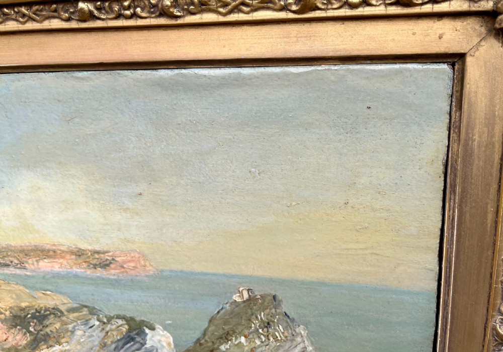 W.J.Muller (1812-1845) “Lulworth Cove from Hambury Tout” Oil on Board View XVII