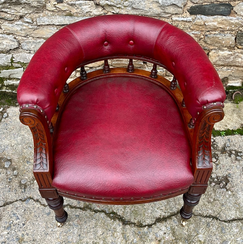 Victorian Upholstered Library Chair View II