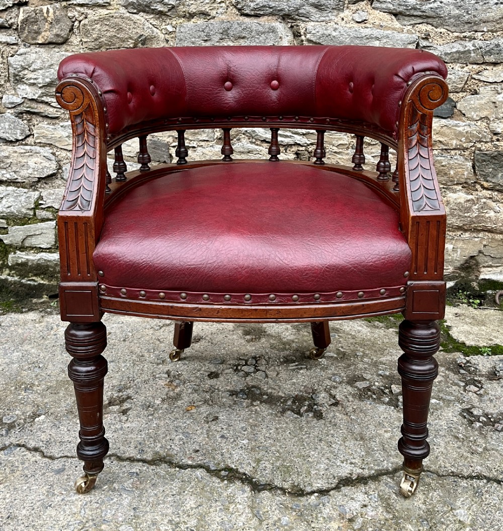 Victorian Upholstered Library Chair View III