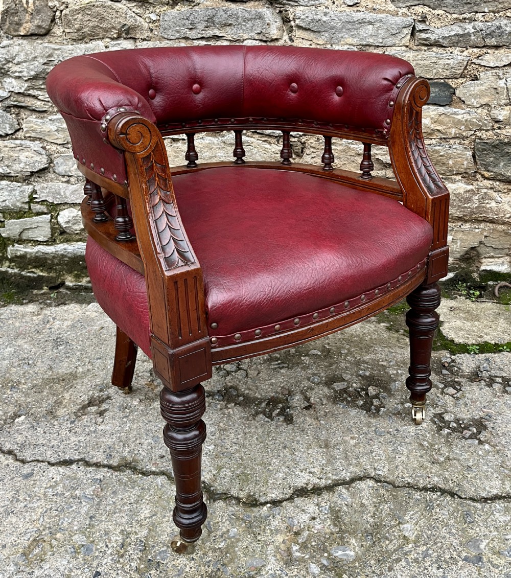 Victorian Upholstered Library Chair View V