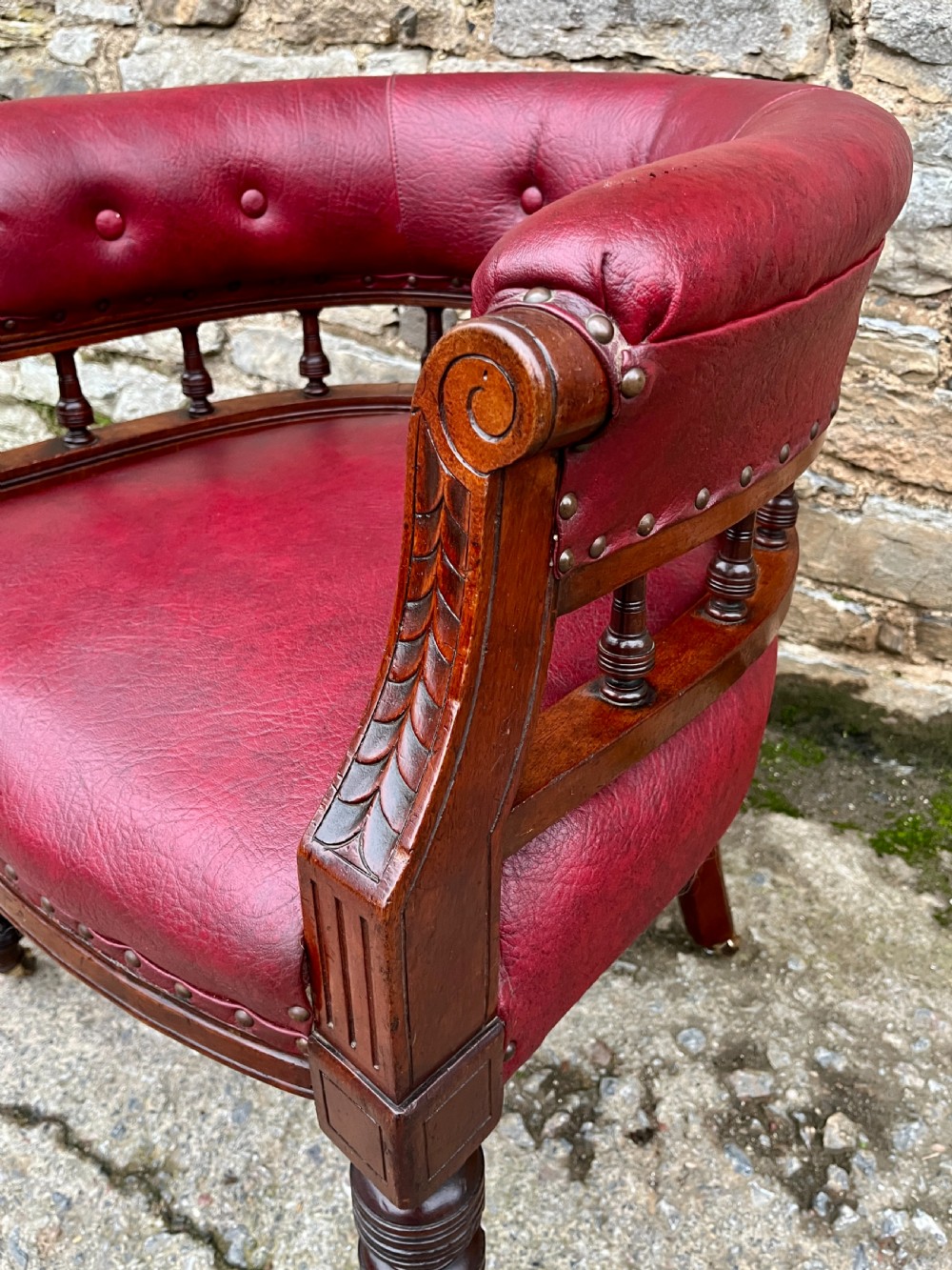 Victorian Upholstered Library Chair View VII