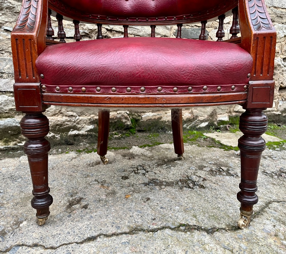 Victorian Upholstered Library Chair View IX