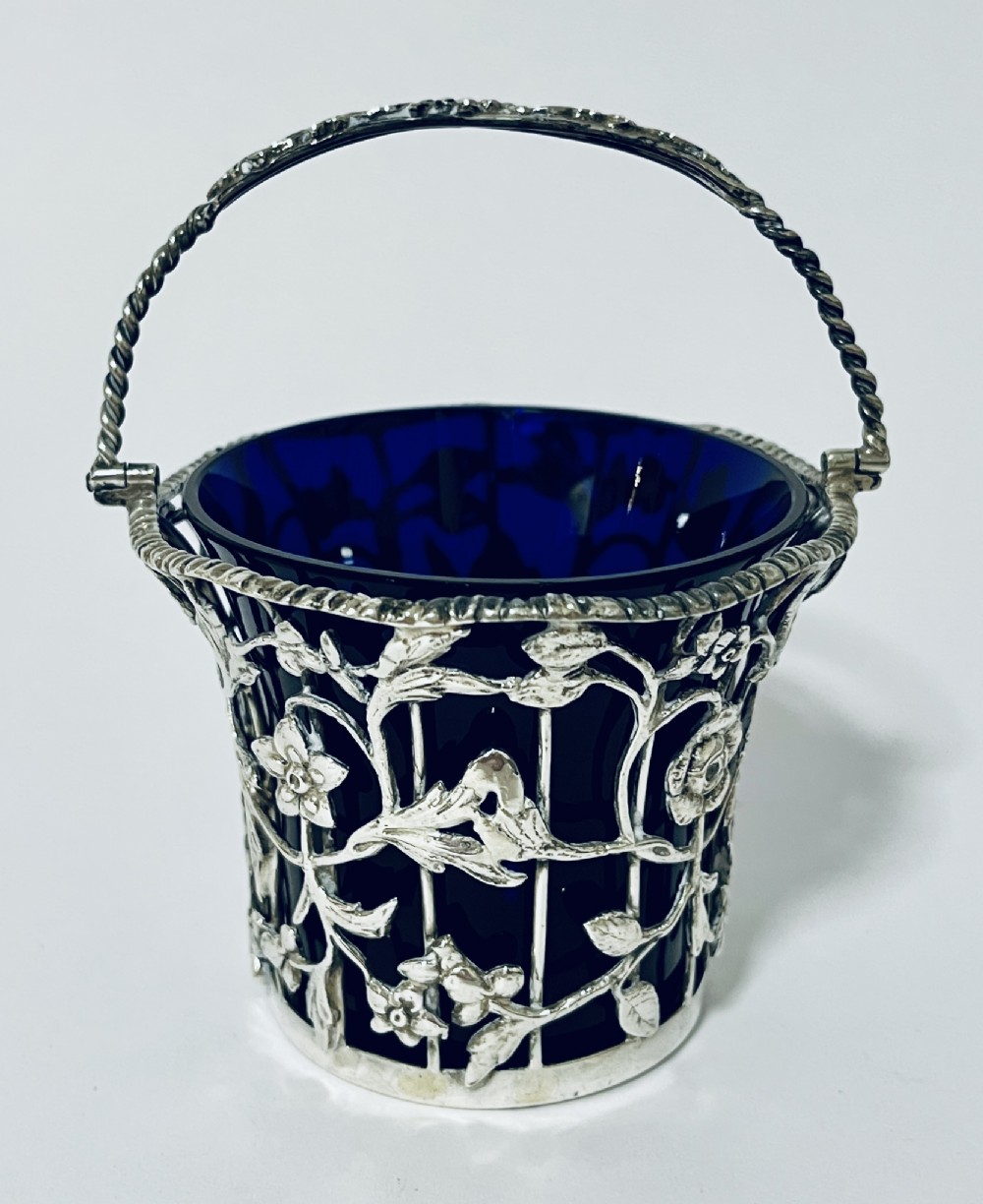 Antique Silver Swing Handled Sugar Basket