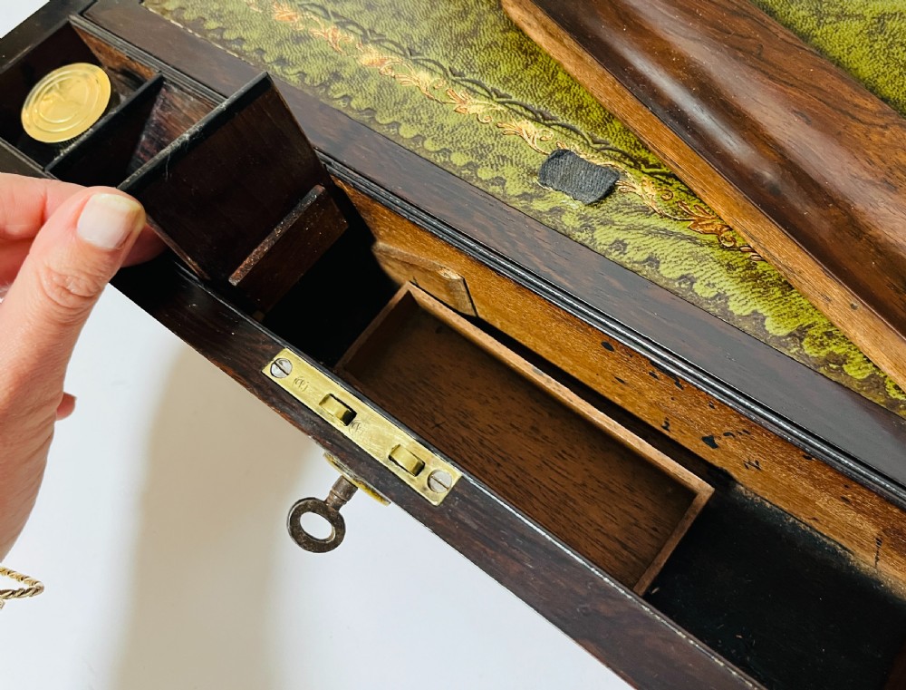 Victorian Rosewood Writing Slope with Secret Drawer
 View XIII