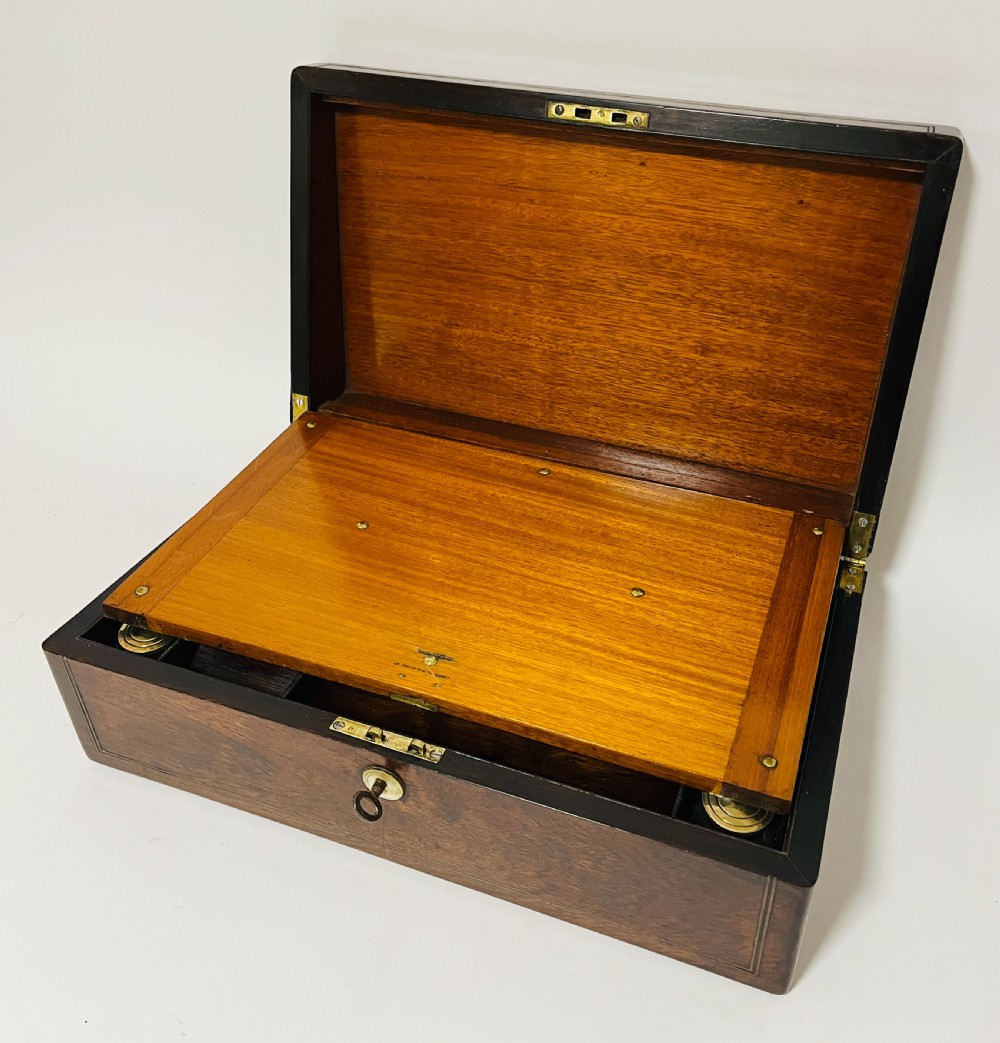 Victorian Rosewood Writing Slope with Secret Drawer
 View XIV