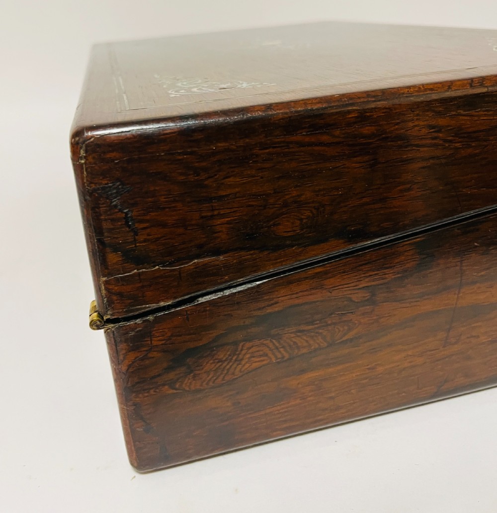 Victorian Rosewood Writing Slope with Secret Drawer
 View XVI