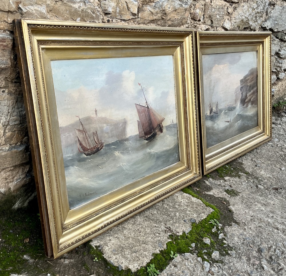 Pair of Marine Oil on Board Paintings View XVIII