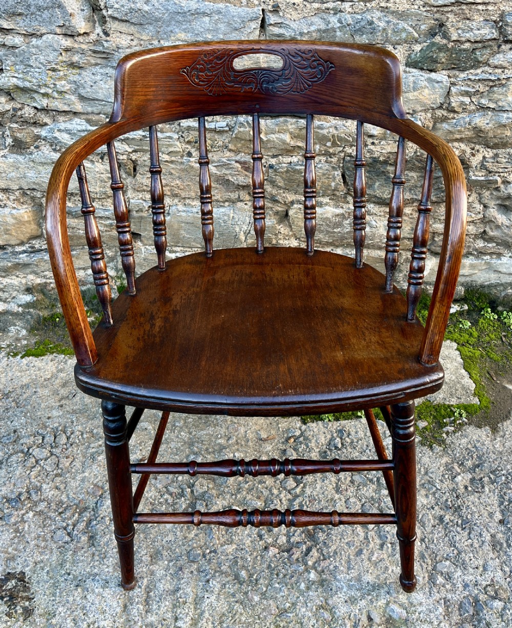 Antique Oak Captains Chair