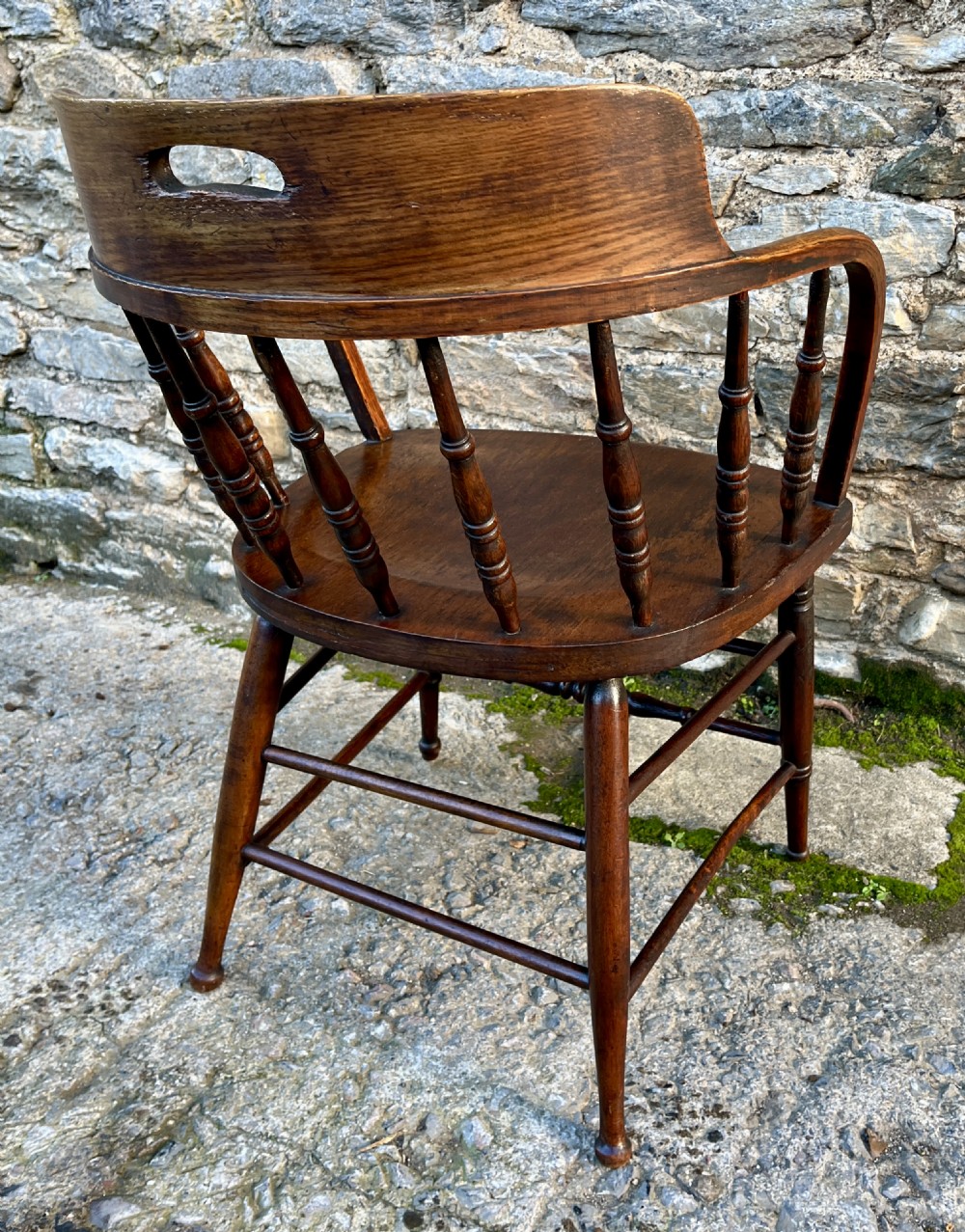 Antique Oak Captains Chair View VIII