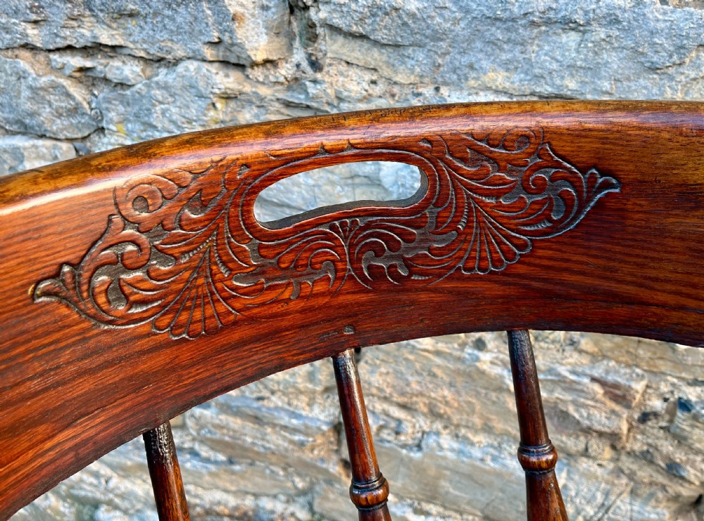 Antique Oak Captains Chair View XIV