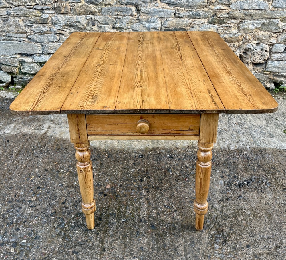 Victorian Pine Drop Flap Kitchen Table View VII