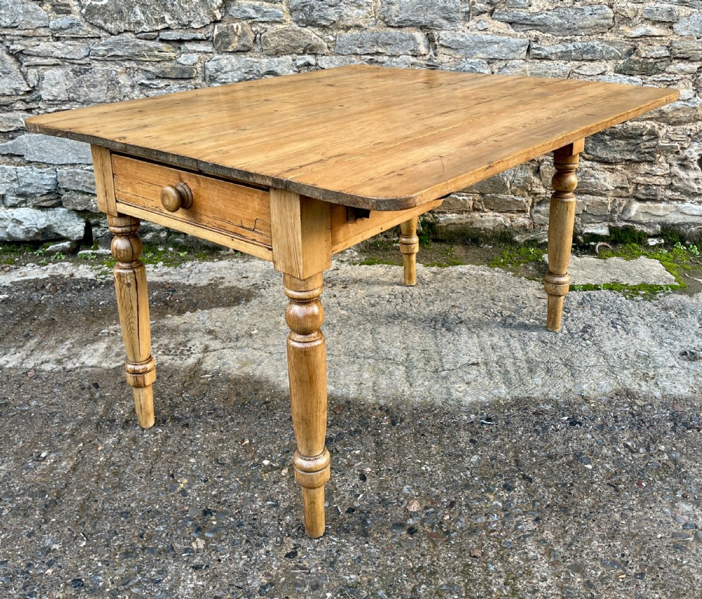 Victorian Pine Drop Flap Kitchen Table View XIII