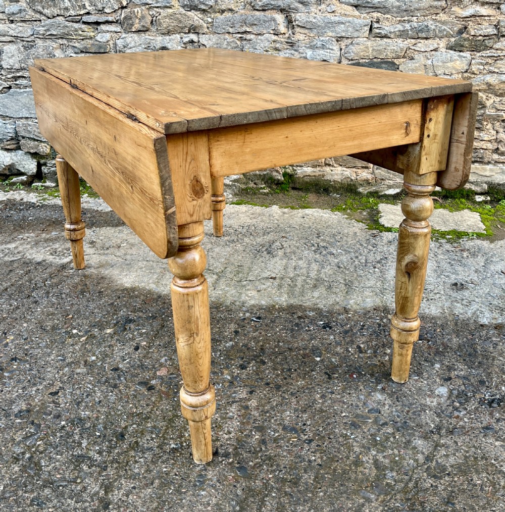 Victorian Pine Drop Flap Kitchen Table View XVII