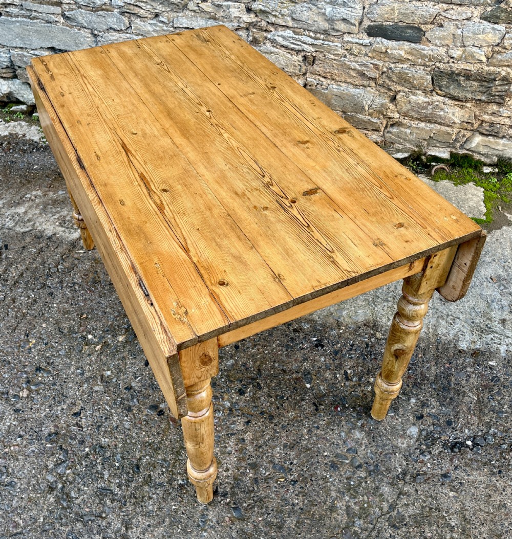 Victorian Pine Drop Flap Kitchen Table View XVIII