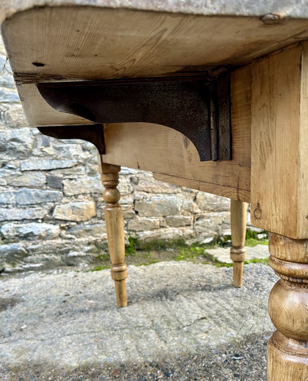 Victorian Pine Drop Flap Kitchen Table View XIX