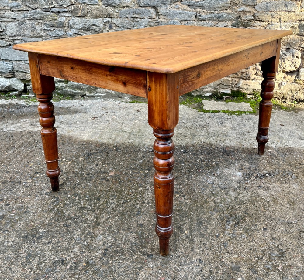 Victorian Pine Farmhouse Table View IX