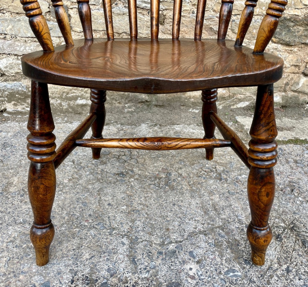 Antique Elm Windsor Farmhouse Chair View II