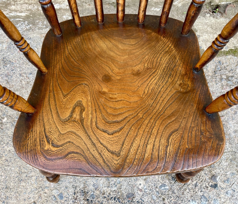 Antique Elm Windsor Farmhouse Chair View III
