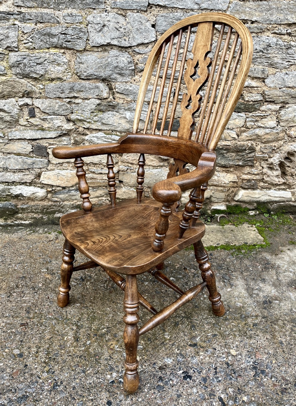 Antique Broad Arm Windsor Chair View V