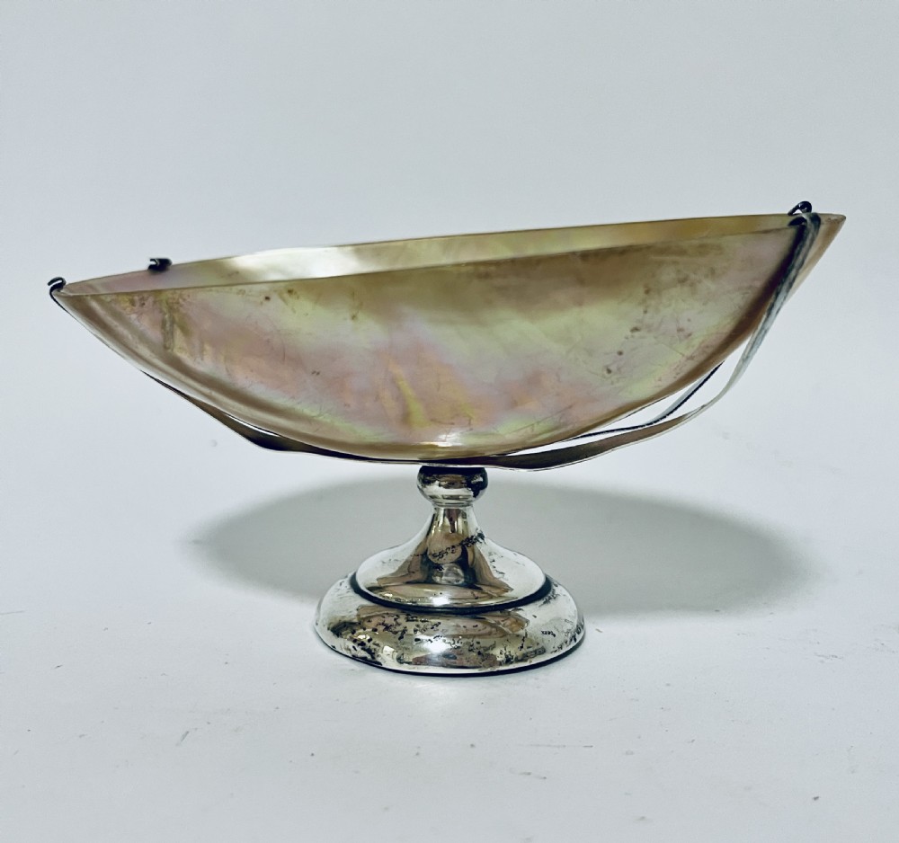 Antique Silver Mounted Shell Dish View IV