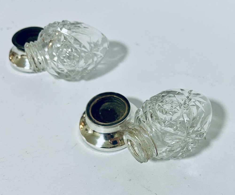 Silver Mounted Glass Salt and Pepper Shakers View VIII