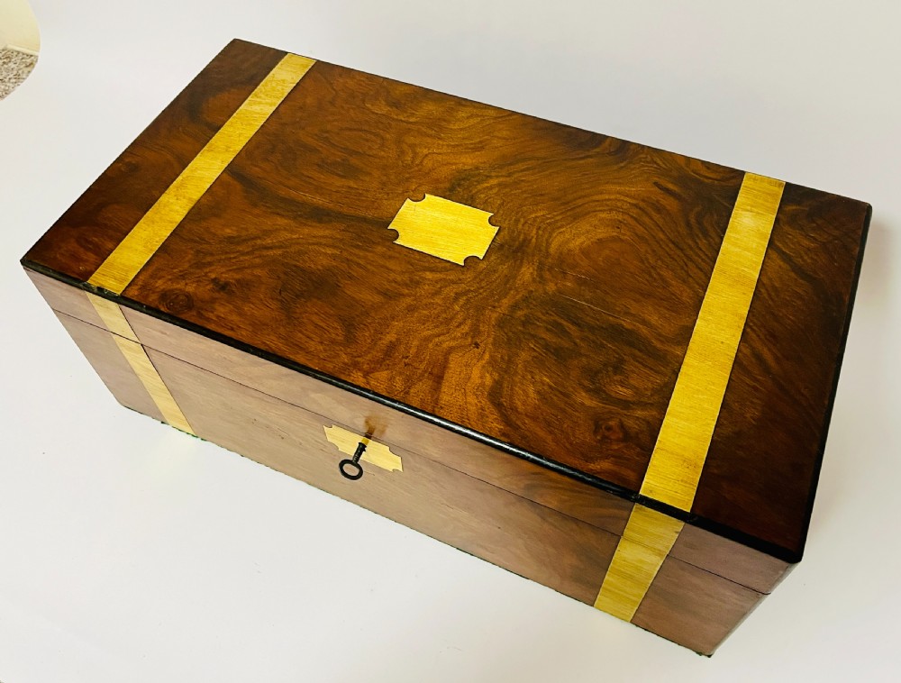 Victorian Walnut Writing Slope with Secret Drawers View XV