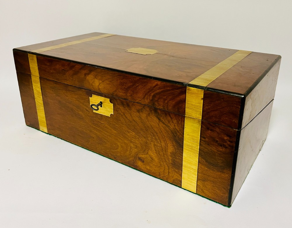 Victorian Walnut Writing Slope with Secret Drawers View XVI