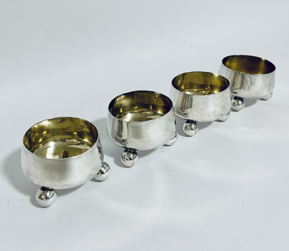 Set of 4 Victorian Exeter Silver Salts View II