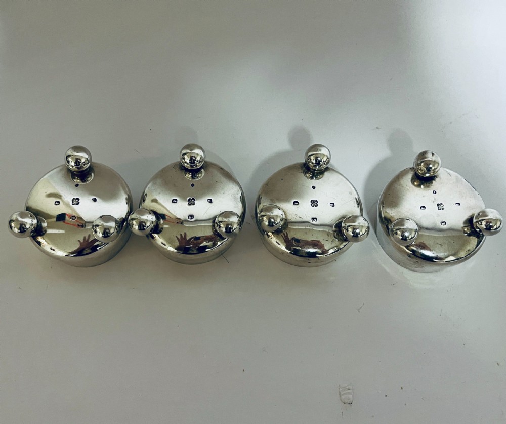Set of 4 Victorian Exeter Silver Salts View VII