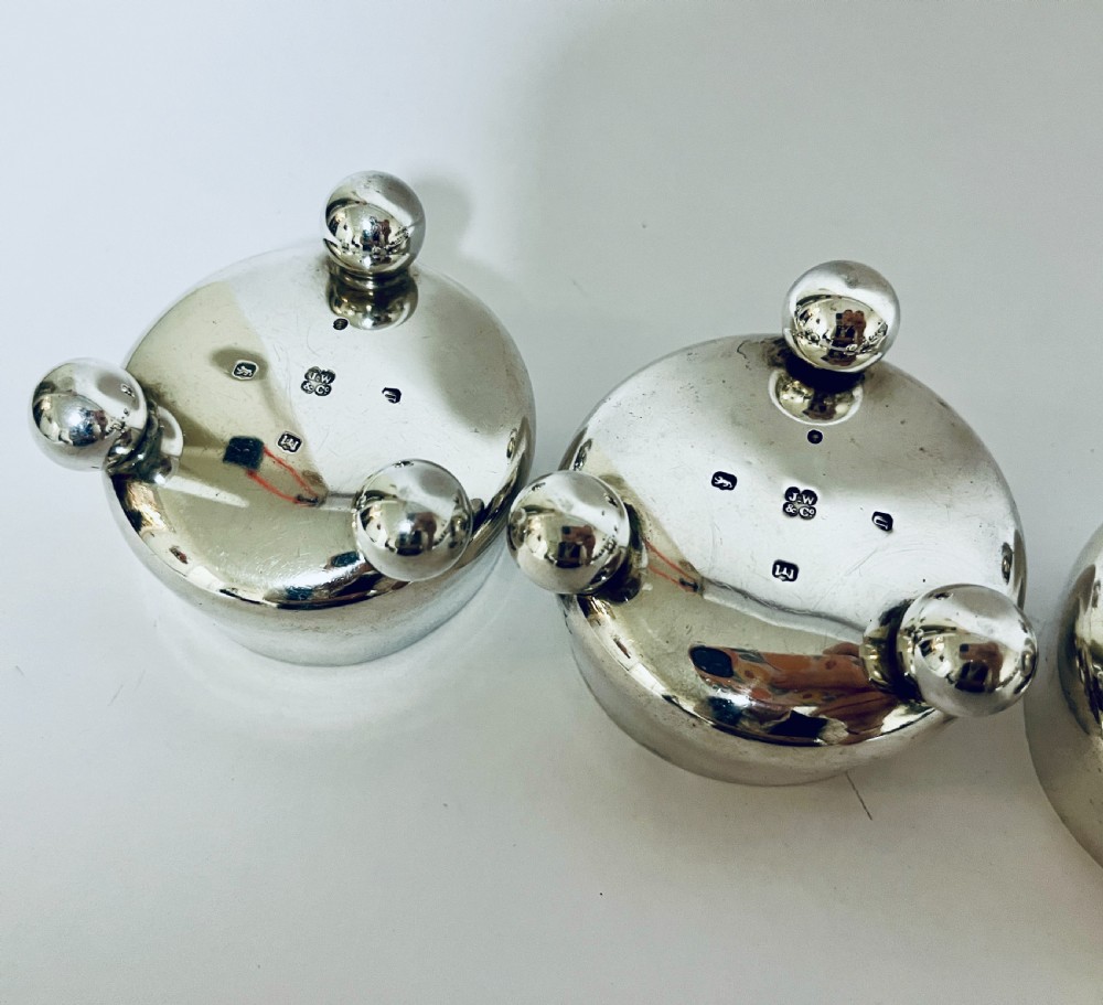 Set of 4 Victorian Exeter Silver Salts View VIII