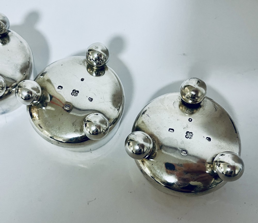 Set of 4 Victorian Exeter Silver Salts View XII