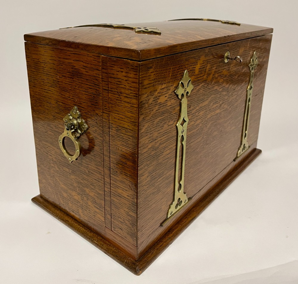 Large Victorian Oak Stationery Cabinet View XIII